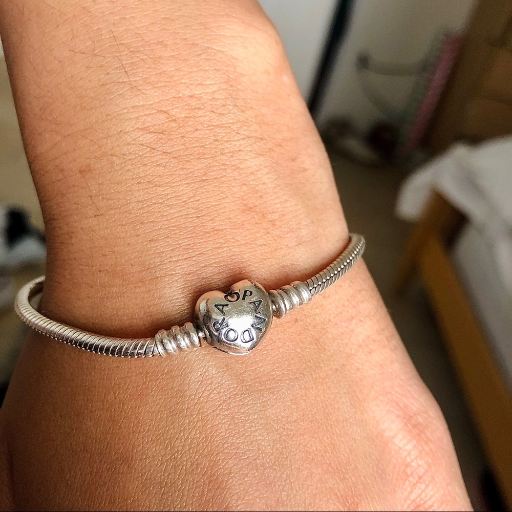 Pandora Moments Heart Clasp Snake Chain Bracelet